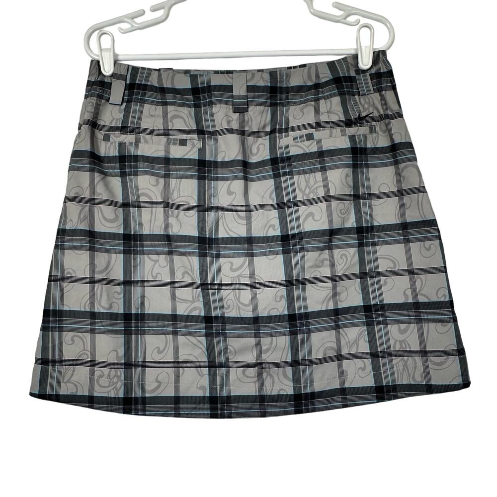 Nike Women Golf Skirt Skort Gray Plaid Med - Picture 2 of 9